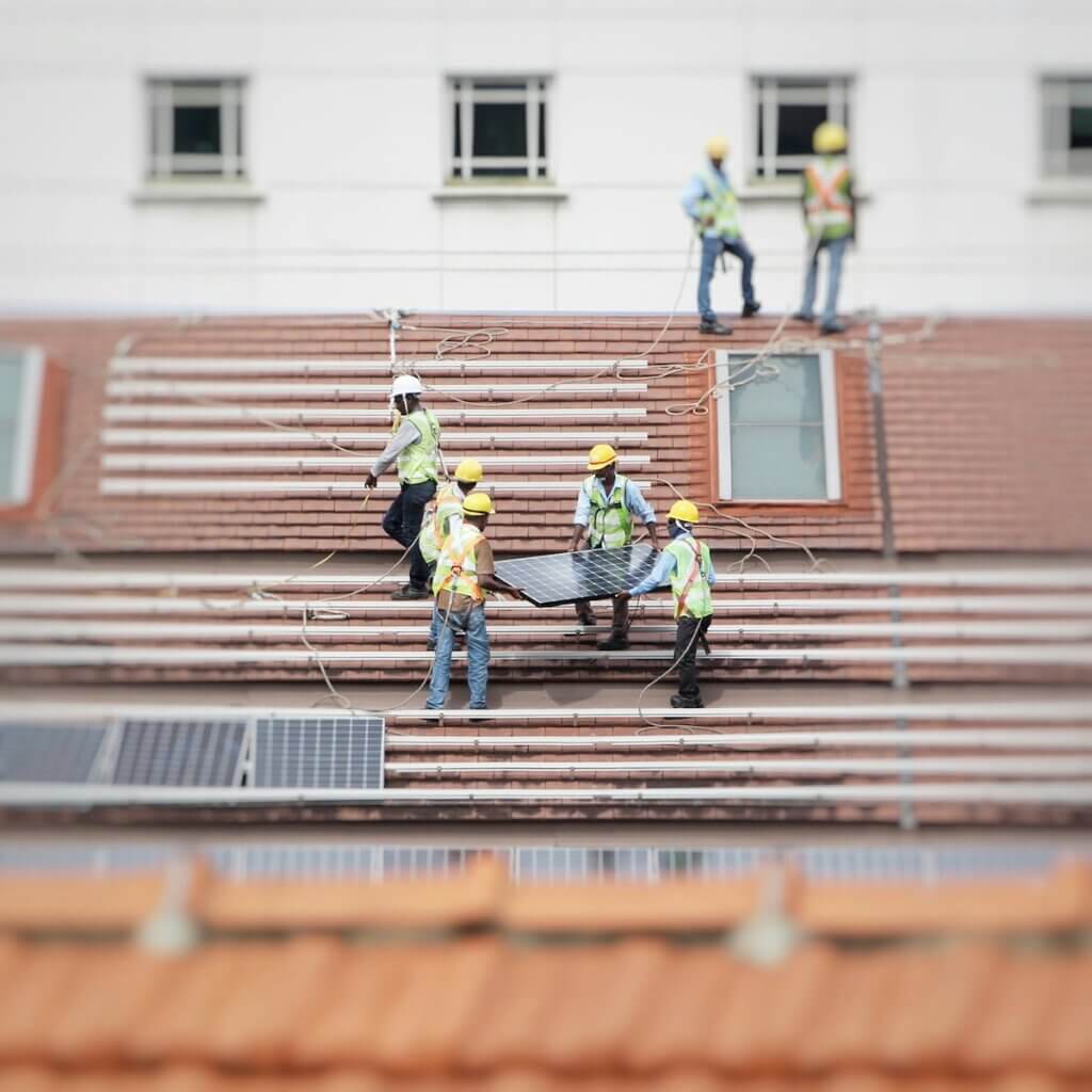 Solar installation on a rooftop